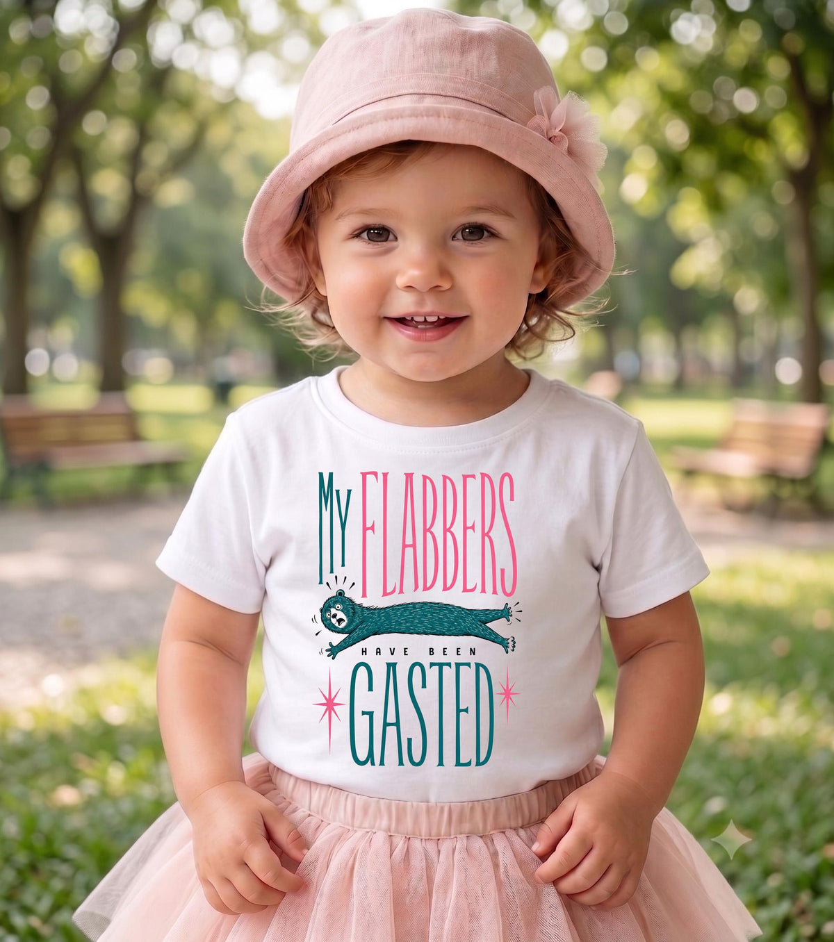 My Flabbers Have Been Gasted Toddler Shirt, Funny Bear Kids T-Shirt, Silly Animal Tee, Quirky Gift for Boys and Girls
