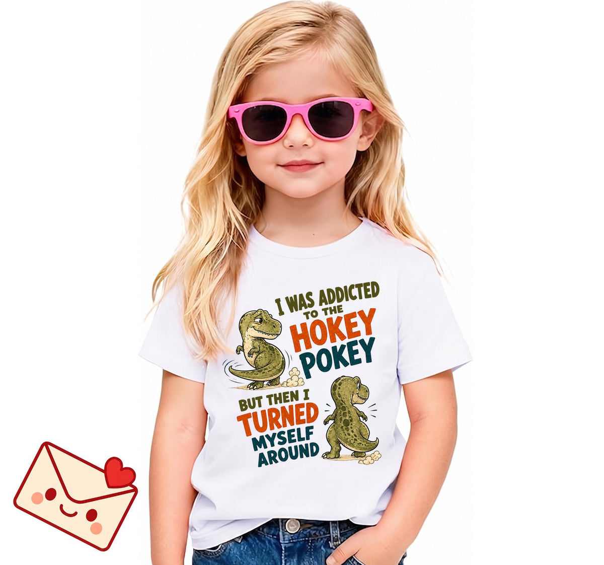 Hokey Pokey Shirt, Funny Dinosaur T-Shirt, I Was Addicted but Turned Myself Around Tee, Retro T-Rex Pun Gift