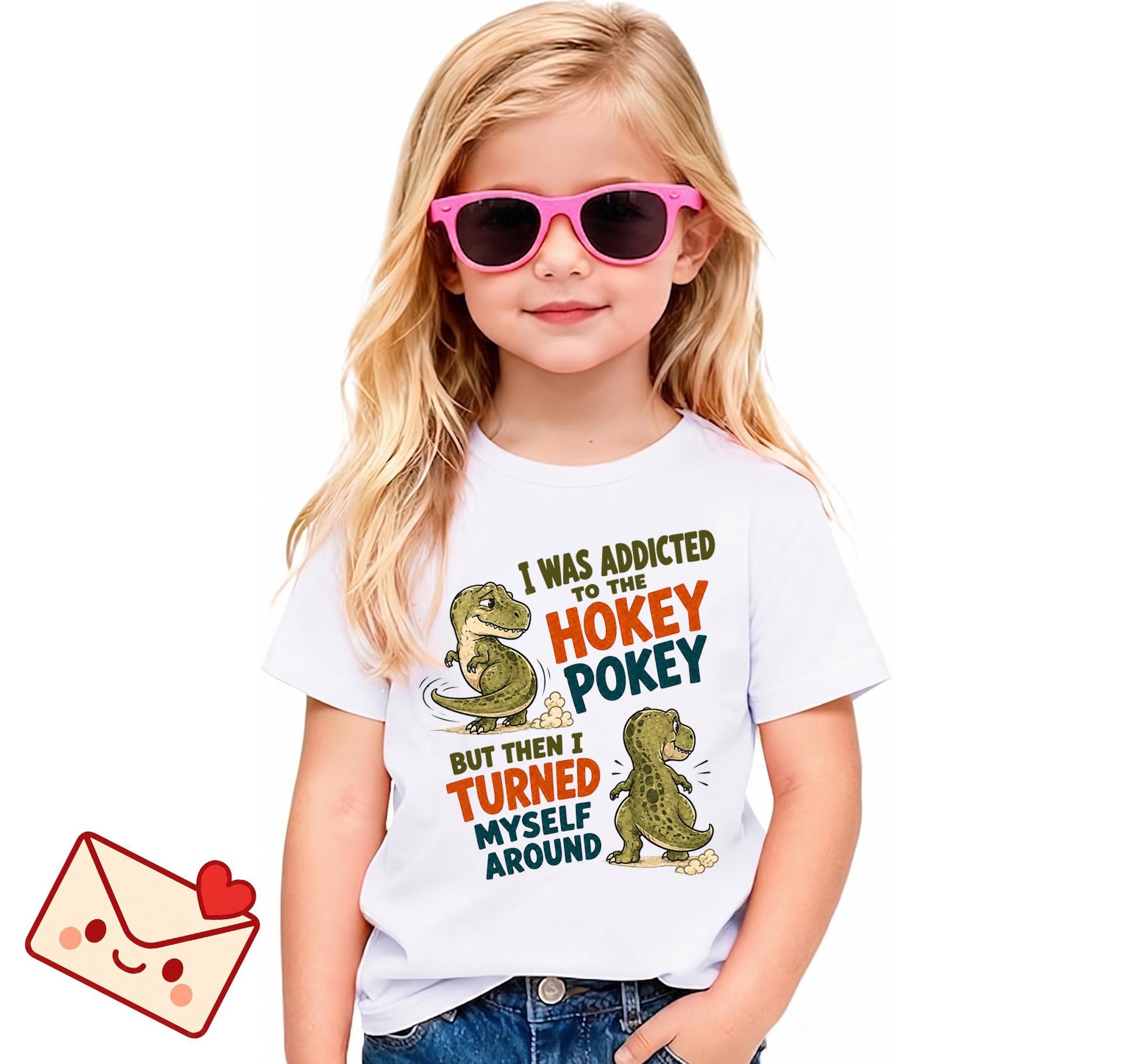Hokey Pokey Shirt, Funny Dinosaur T-Shirt, I Was Addicted but Turned Myself Around Tee, Retro T-Rex Pun Gift