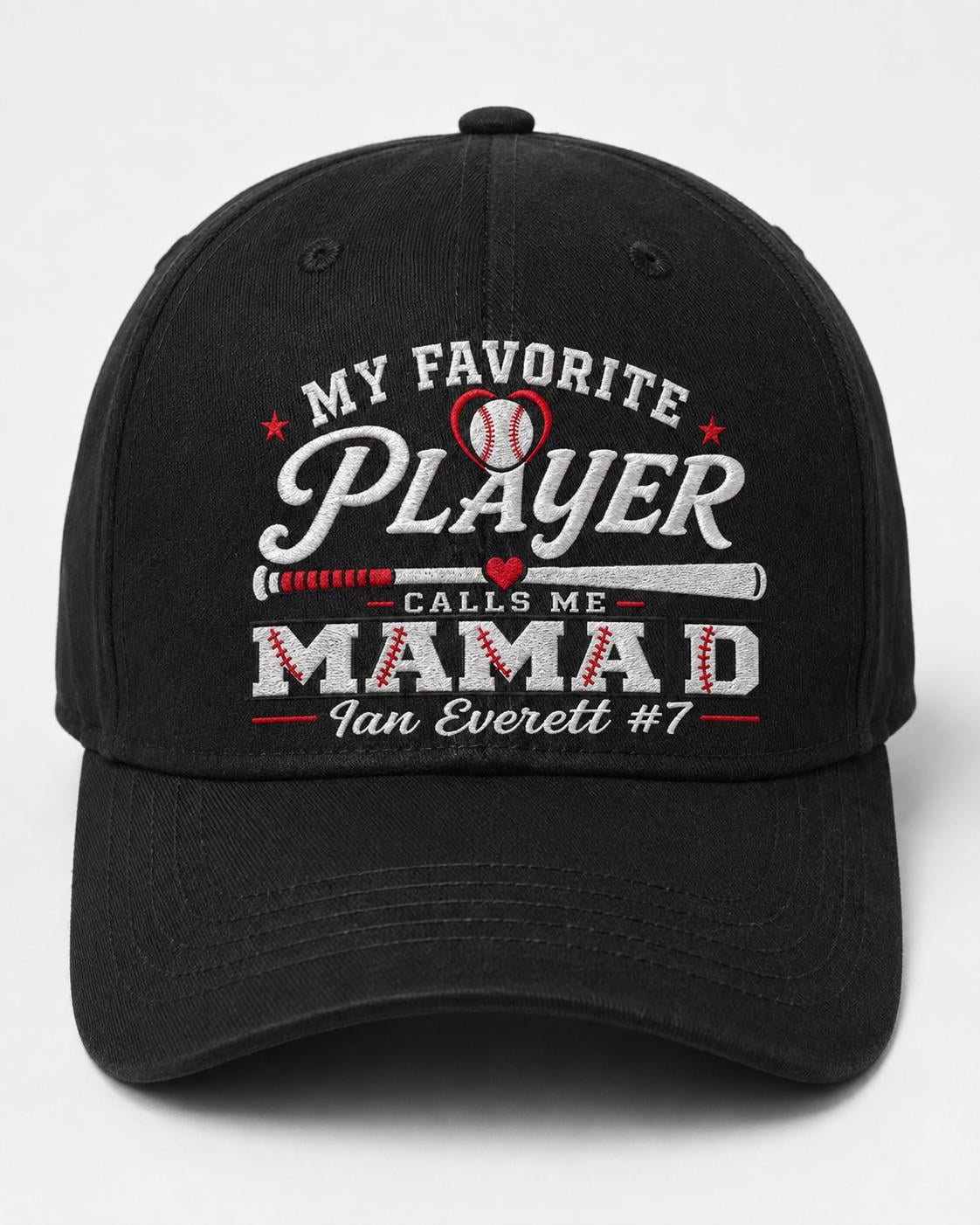 Custom Baseball Dad Hat, My Favorite Player Calls Me Papa Embroidered Cap, Personalized Baseball Mom Hat, Sports Grandpa Gigi Gift