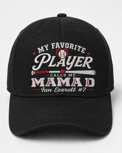 Custom Baseball Dad Hat, My Favorite Player Calls Me Papa Embroidered Cap, Personalized Baseball Mom Hat, Sports Grandpa Gigi Gift